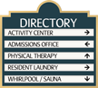 Custom Marquis™ 5 panel wall directory sign with inserts