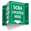 SCBA Located Here 2 Sided Projecting Sign