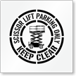 Scissor Lift Parking Only Floor Stencil