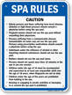 Spa Rules Sign for South Dakota & Utah