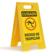 Cuidado Riesgo De Tropezar, Spanish Standing Floor Sign