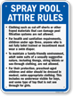 Spray Pool Attire Rules Sign