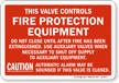 Sprinkler System Sign All Valves Controlling Sprinklers Sign