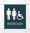 Restroom Sign with Unisex Handicap Accessible