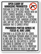 Vertical Bilingual No Open Carry Sign for Texas