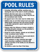Pool Rules Sign for West Virginia