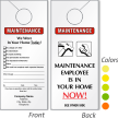 Custom Laser Printable Maintenance Two Sided Door Hanger
