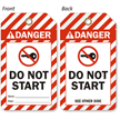 2 Sided Do Not Start ANSI Danger Safety Tag