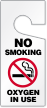 No Smoking Oxygen In Use Door Hanging Tag