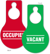 Occupied Vacant Two Sided Door Hang Tag