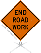 End Road Work Roll Up Sign
