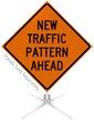 New Traffic Pattern Ahead Roll Up Sign