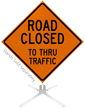 Road Closed To Thru Traffic Roll Up Sign