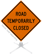 Road Temporarily Closed Roll Up Sign