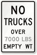No Trucks Over Custom Lbs Empty Weight Sign