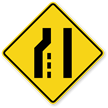 Left Lane Ends (Symbol)   Traffic Sign