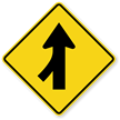 Left Lane Merge (Symbol)   Traffic Sign