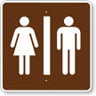 Restrooms, MUTCD Guide Sign for Campground