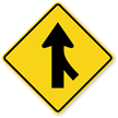 Right Lane Merge (Symbol)   Traffic Sign