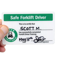 Self Laminating Forklift Wallet 2-Sided Card