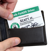 2-Sided Self Laminating Forklift Wallet Cards