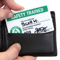 Safety Trained withSymbol Self laminating Trainning Wallet Cards