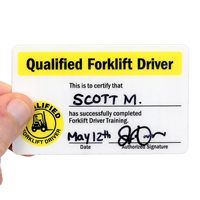 Qualified Forklift Driver,Wallet card