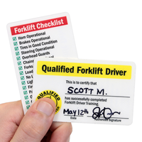 Self Laminating Forklift Wallet Cards