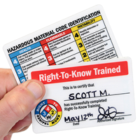 Double Sided Certification of Successfully Completed Right-To-Know Training