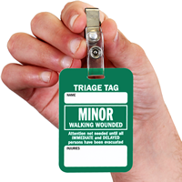 Minor Triage Tag With Bulldog Clip