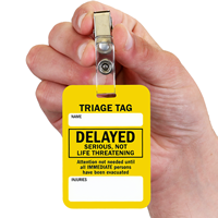 Delayed Triage Tag With Bulldog Clip
