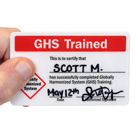 Self Laminating GHS Trained Card