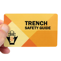 Trench Safety Guide With Heavy-Duty Laminated Single Safety Wallet Card 