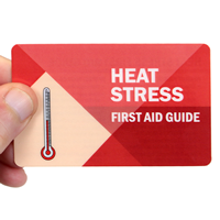Heat Stress First Aid Guide With Heavy-Duty Laminated Single Safety Wallet Card