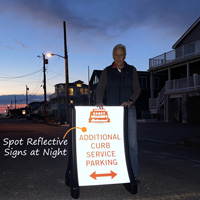Reflective QuickBoss sidewalk sign