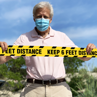 Social distancing caution tape