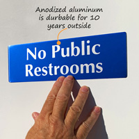 No public restrooms sign