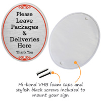 Diamondplate Sign: Please Leave Packages Deliveries Here