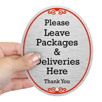 Package Drop-off Point Diamondplate Sign