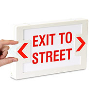 LED Exit To Street Sign with Battery Backup