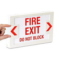 Fire Exit Do Not Block LED Exit Sign with Punch-Out Arrows