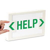 Help LED Exit Sign with Punch-Out Arrows
