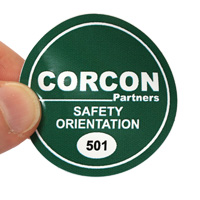 Custom Design Hard Hat Labels Circle