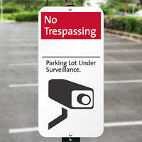 No Trespassing Parking Lot Under Surveillance iParking Signs