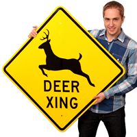 Deer Xing With Graphic Signs