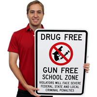 Gun Free School Zone Sign
