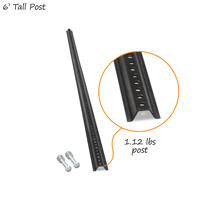 Black Standard U-Channel Sign Post Kit 6' Tall (with nuts & bolts)