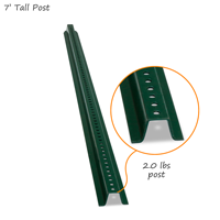 Heavy Duty Municipal Quality U-Channel Sign Post - 7' tall (with nuts & bolts)