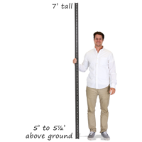 7' Tall Baked Enamel Black Post (with bolts & nuts)