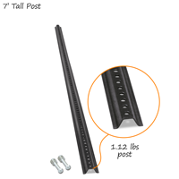 Standard 7' Tall Baked Enamel Black Post